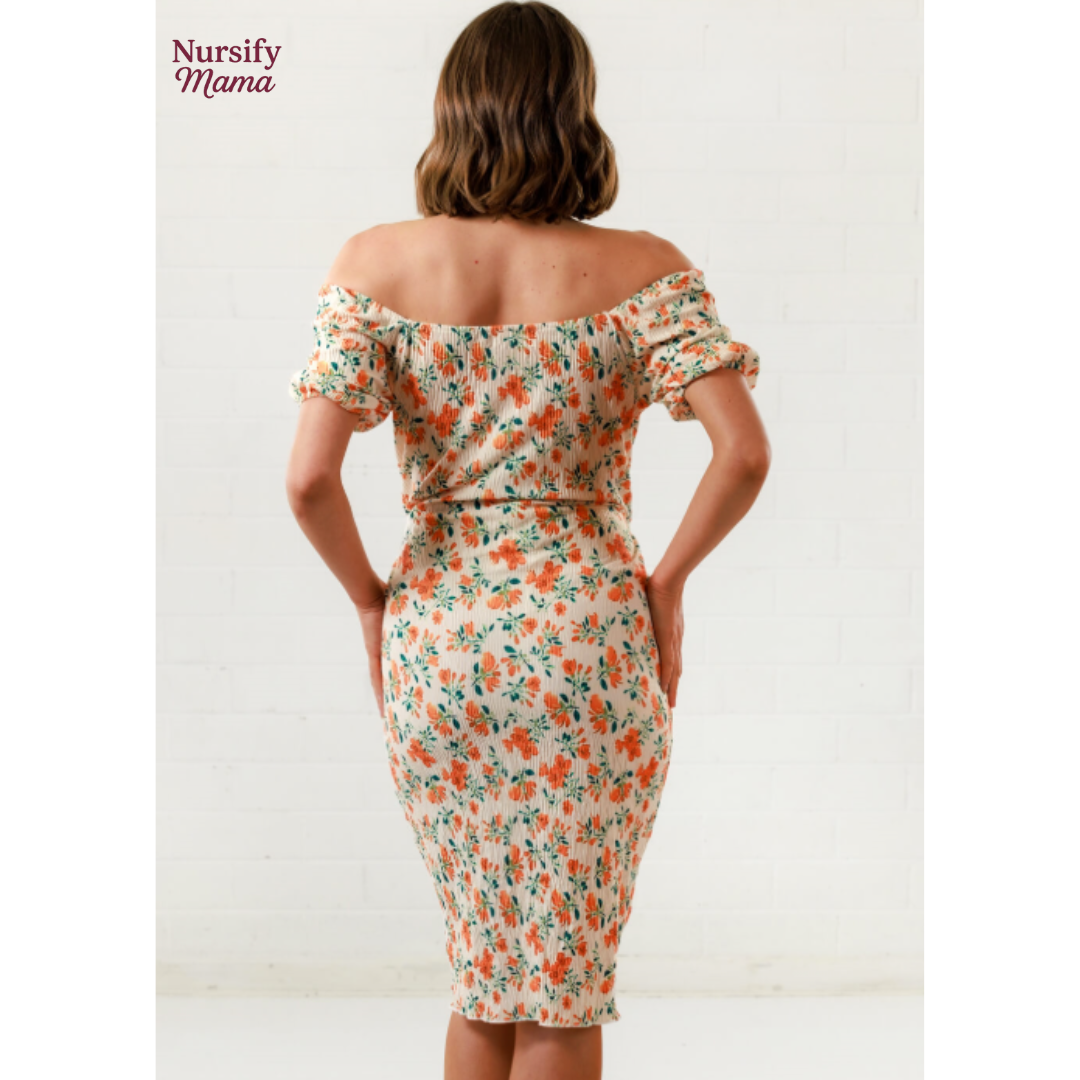 Nursify Mama – Apricot Nursing Dress