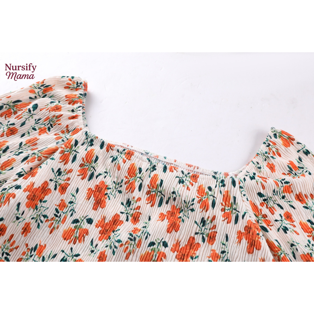 Nursify Mama – Apricot Nursing Dress