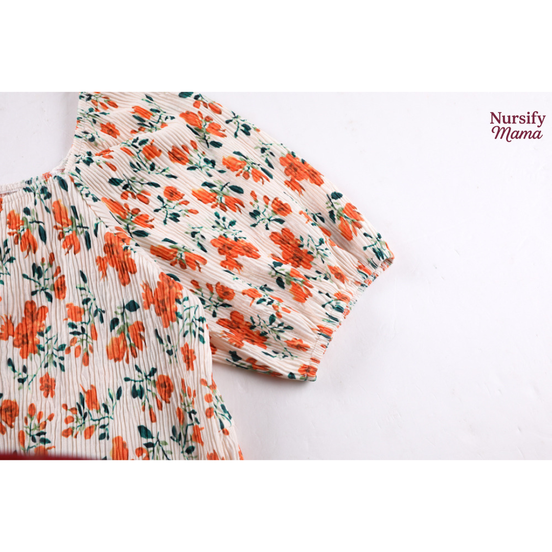 Nursify Mama – Apricot Nursing Dress