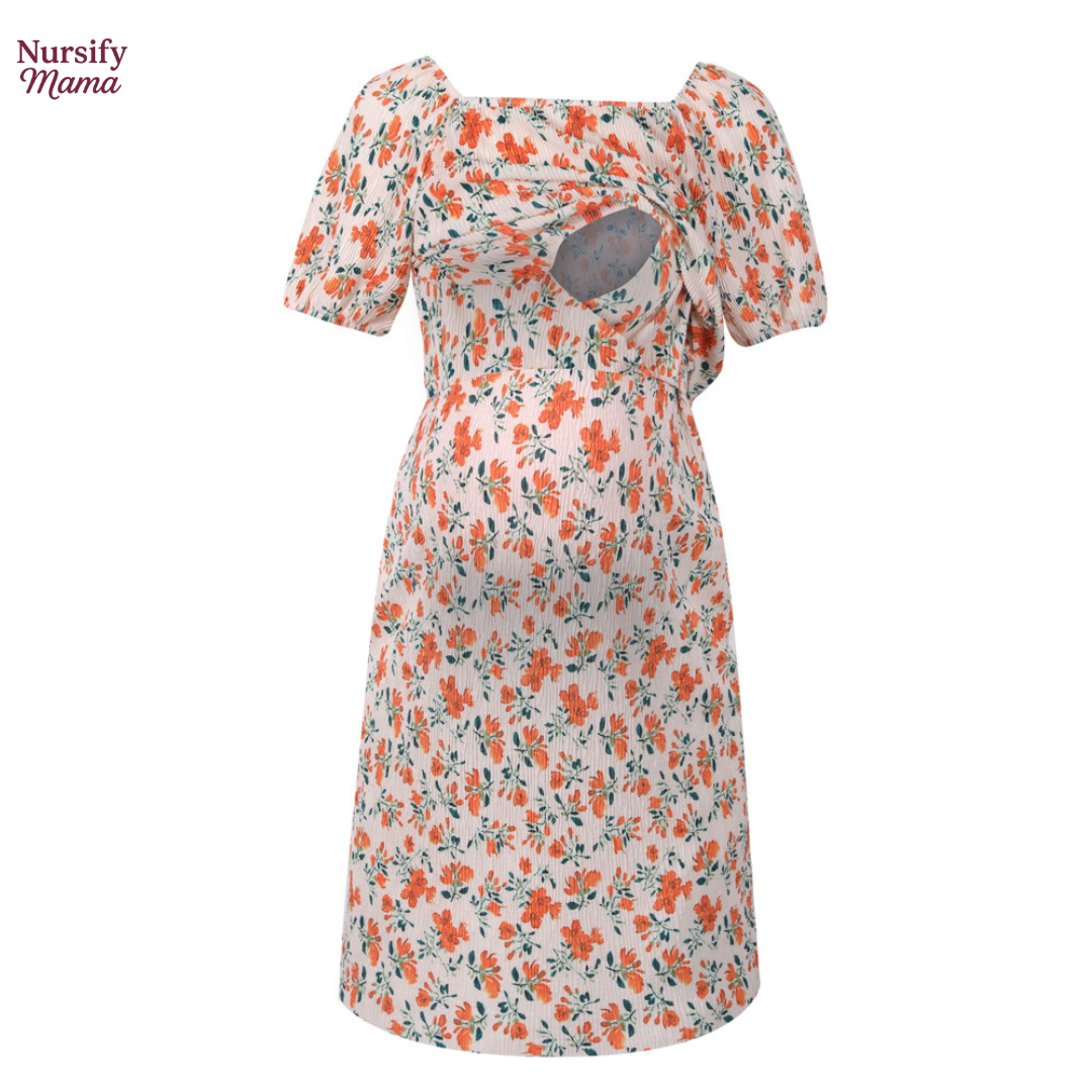 Nursify Mama – Apricot Nursing Dress