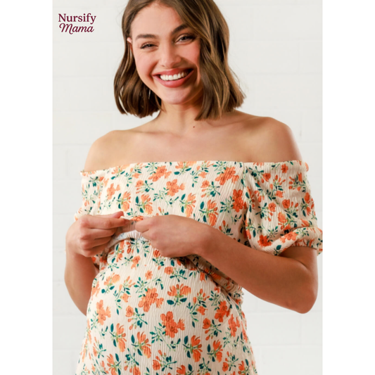Nursify Mama – Apricot Nursing Dress