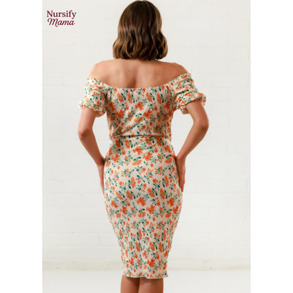 Nursify Mama – Apricot Nursing Dress
